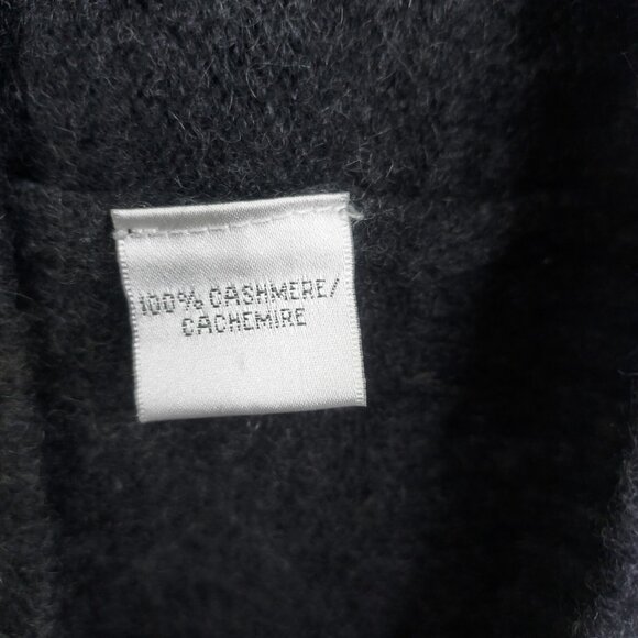 Leslie Fay Cashmere Sweater M Tunic Ruffle Hem Short Sleeve Dark Grey Mini Dress - Picture 9 of 10